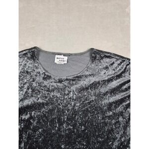 Vintage Match Point Tunic Top‎ Womens One Size Gray Crushed Velvet L/S USA Made